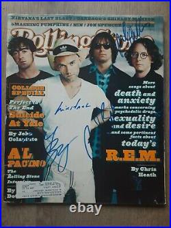 R. E. M. Autographed Signed Rem Rolling Stone Magazine 4 Sigs. Michael Stipe +more