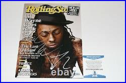 Rapper LIL Wayne Signed Rolling Stone Magazine Ymcmb Weezy Beckett Coa Carter IV