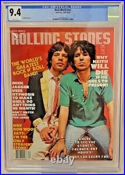 Rock World #nn Fall 1978 Jock Inc. Rolling Stones CGC 9.4 CL3
