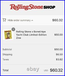 Rolling Stone Bored Ape Yacht Club Limited Edition Zine BAYC Official /2500