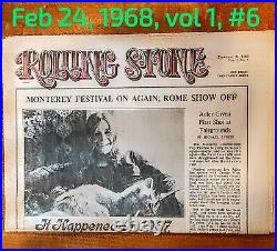 Rolling Stone Magazine # 6 February 24, 1968 Janis Joplin. Add Bonus Issue #69