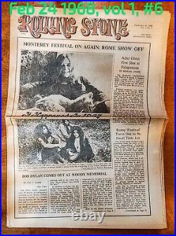 Rolling Stone Magazine # 6 February 24, 1968 Janis Joplin. Add Bonus Issue #69