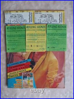Rolling Stones Magazine +Large Poster + 5 used concert tickets & News Clippings