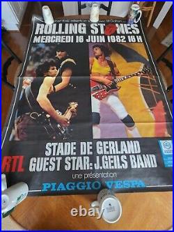 Rolling Stones ORIGINAL Poster 1982 EuropeTour LARGE Show Edition Lyon