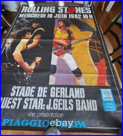 Rolling Stones ORIGINAL Poster 1982 EuropeTour LARGE Show Edition Lyon