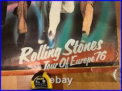 Rolling Stones Poster Original Tour Of Europe 1976