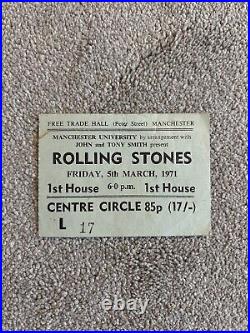 Rolling Stones Ticket, 5th March 1971, Manchester University Free Trade Hall