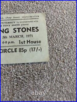 Rolling Stones Ticket, 5th March 1971, Manchester University Free Trade Hall