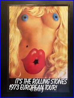 Rolling Stones original poster 1973 European concert tour promo by John Pasche