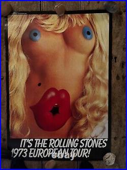 Rolling Stones poster 1973 genuine vintage