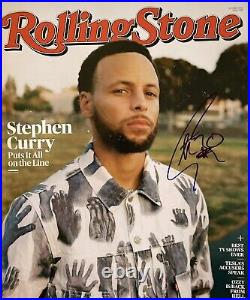 Stephen Curry Signed Rolling Stone Magazine Beckett Witnessed Autograph Grade 10