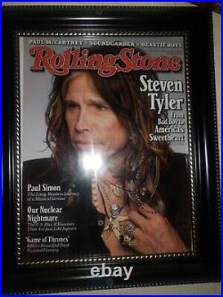 Steven Tyler Aerosmith Autographed Rolling Stone Magazine framed