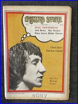 Super Rare British Edition Rolling Stone #35 June 14, 1969 with Tommy Poster