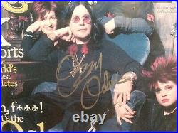 THE OSBOURNES Signed Rolling Stone Mag OZZY OSBOURNE with COA +Frame RARE! NM