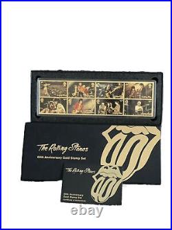 THE ROLLING STONES 60th Anniversary GOLD PLATED STAMP SET UK Royal Mail LTD 1962