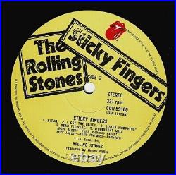THE ROLLING STONES Sticky Fingers Vinyl Record LP Rolling Stones Zip Sleeve Rock