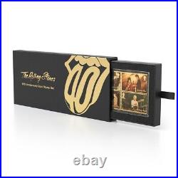 The Rolling Stones 60th Anniversary Royal Mail Gold Stamp Set