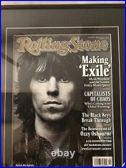 Unique Keith Richards Framed Rolling Stone Magazine Cover Making Exile