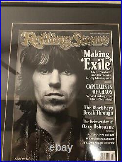 Unique Keith Richards Framed Rolling Stone Magazine Cover Making Exile