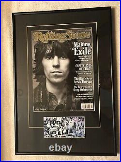 Unique Keith Richards Framed Rolling Stone Magazine Cover Making Exile