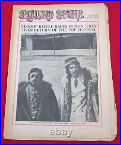 VINTAGE 1968 Rolling Stone Magazine Issue #8 -Lou Adler John Phillips Monterey