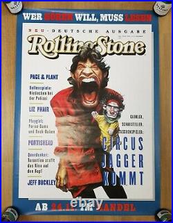 Very rare Rolling Stones Magazin Poster Circus Jagger kommt 1994 84x59