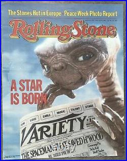 Vintage 1982 E. T. The Extra Terrestrial Rolling Stone Magazine Promo Poster
