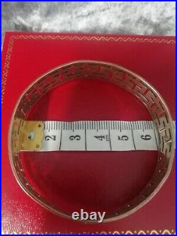 Vintage Rolled Gold Stunning Greek Key Pattern Bangle. 14 4g