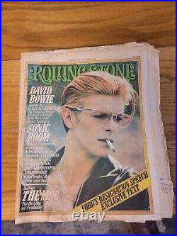 Vintage Rolling Stone 75/ 76 Rock & Roll Magazine Lot of 12 Dead Bowie Dylan Ali