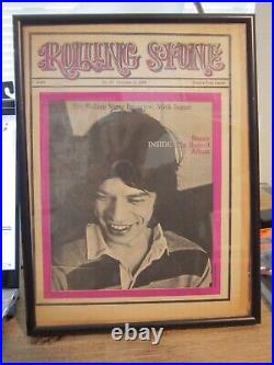Vintage Rolling Stone Magazine #19 October 12,1968 Mick Jagger Framed