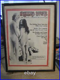 Vintage Rolling Stone Magazine #22 Nov 1968 John Lennon & Yoko Framed withInsert