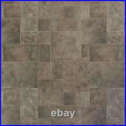 Vinyl Flooring Lino Roll Dark Grey Stone Tiles Conservatory Bathroom Kitchen