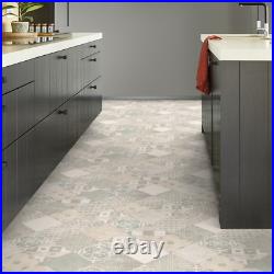 Vinyl Flooring Roll Grey Weathered Stone Patchwork Tiles Kitchen Bathroom Lino