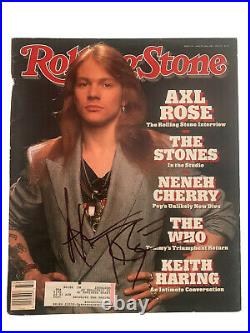 W Axl Roses Guns Roses Signed Autographed Rolling Stone Magazine JSA Certified