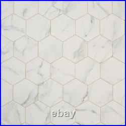White Marble Vinyl Flooring Roll Stone Effect Kitchen Bathroom Tiles Cheap Lino