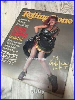X1 Signed CYNDI LAUPER Rolling Stone MAGAZINE Autograph COA IN PERSON 1984
